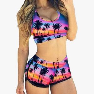 Bandage sporty boy leg swimsuit